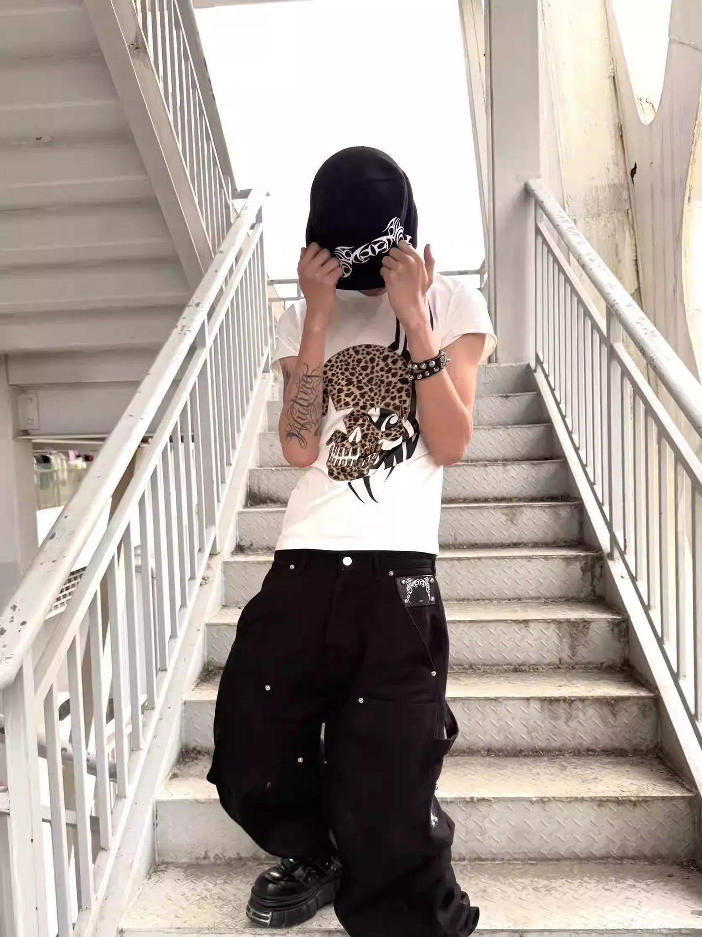 25ss Leopard Skull Tee White