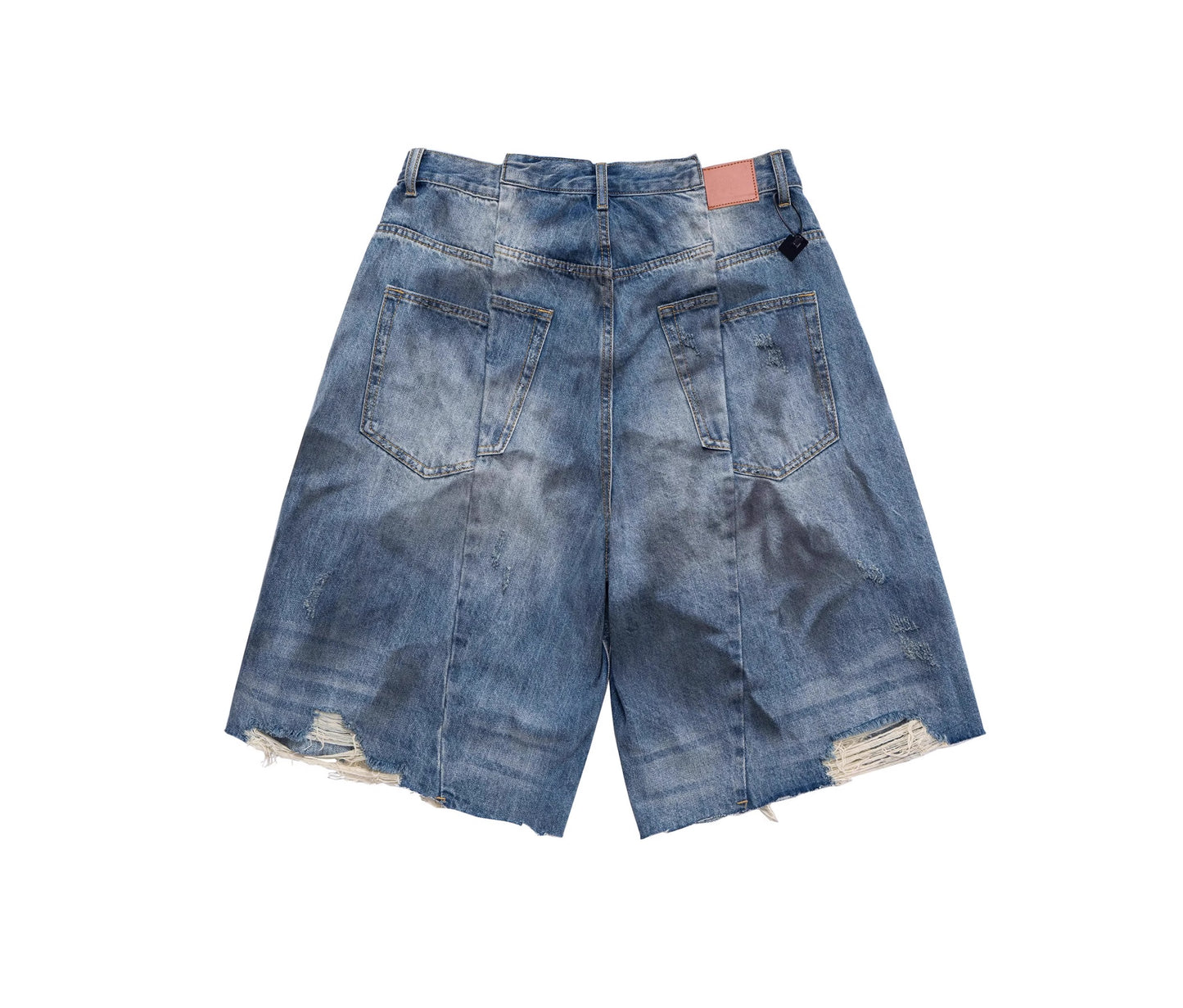 25ss Abyss Bleach Distressed Denim Shorts