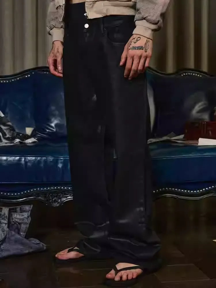 OBSIDIAN FLARE SURFACE WAXED DENIM