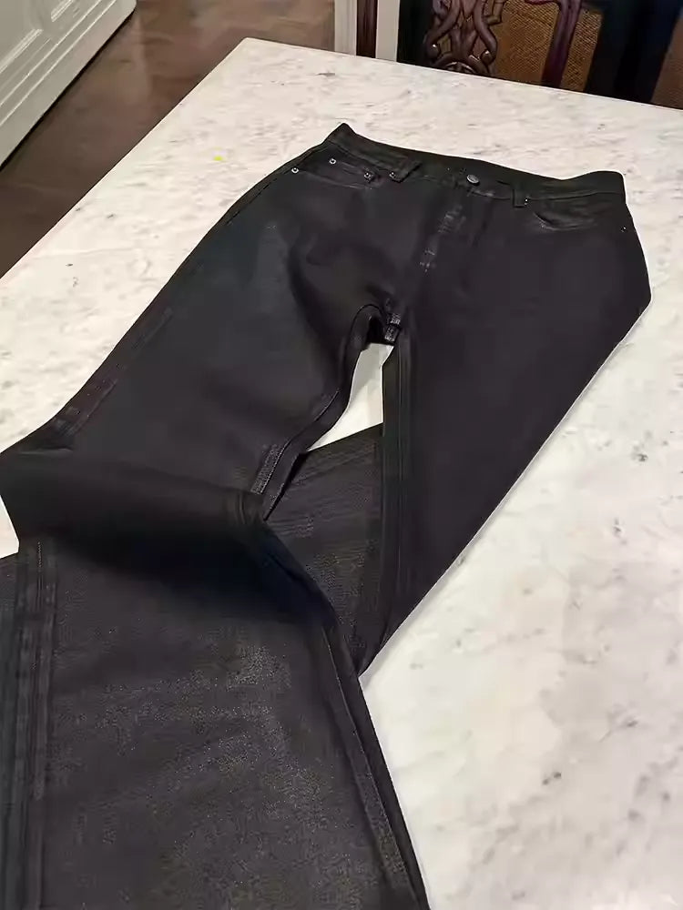 OBSIDIAN FLARE SURFACE WAXED DENIM