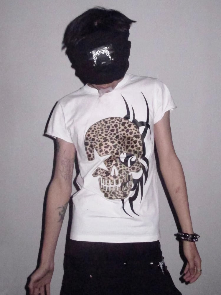 25ss Leopard Skull Tee White