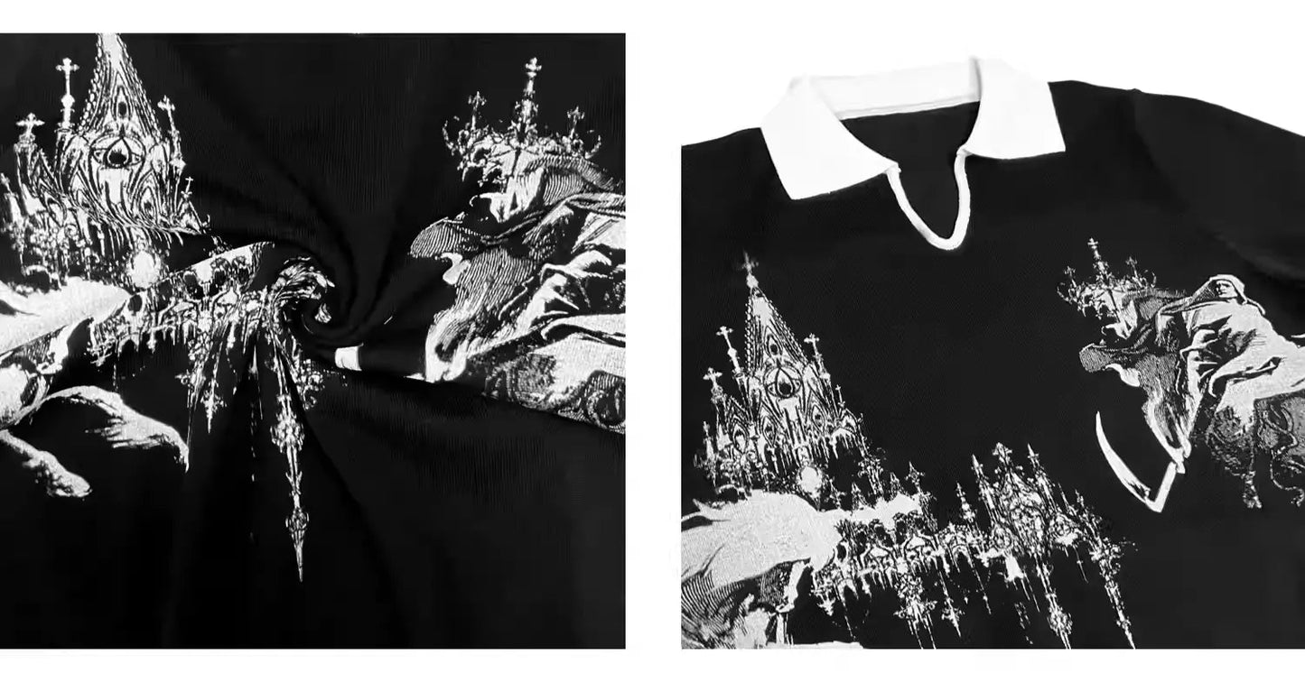 25ss CATHEDRAL COLLAPSE KNIT POLO