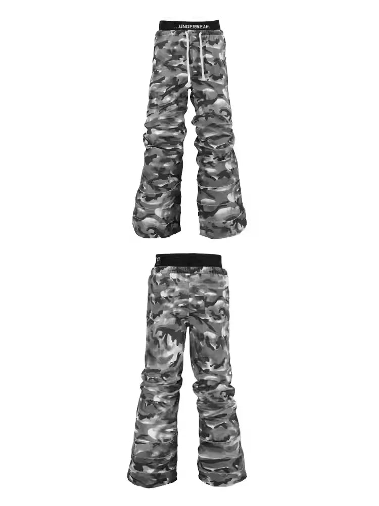 Camouflage stained Double waistband Trousers