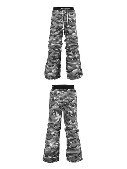 Camouflage stained Double waistband Trousers