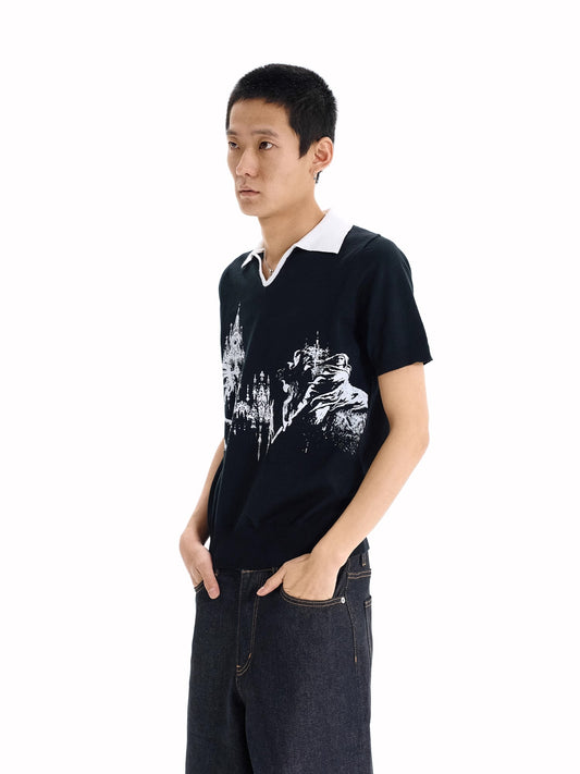 25ss CATHEDRAL COLLAPSE KNIT POLO