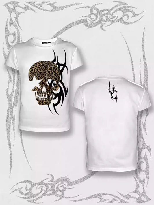 25ss Leopard Skull Tee White