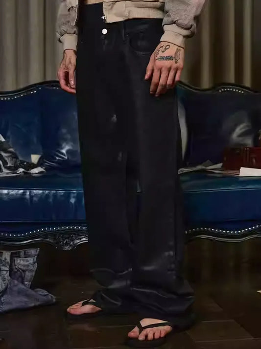 OBSIDIAN FLARE SURFACE WAXED DENIM